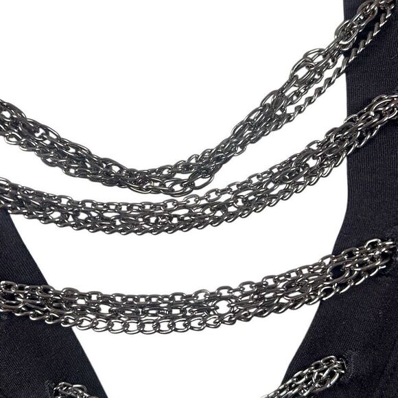 Beach Bunny Black Chain Detail Tunic Cover-Up Dress Size M (033) - Picture 3 of 10